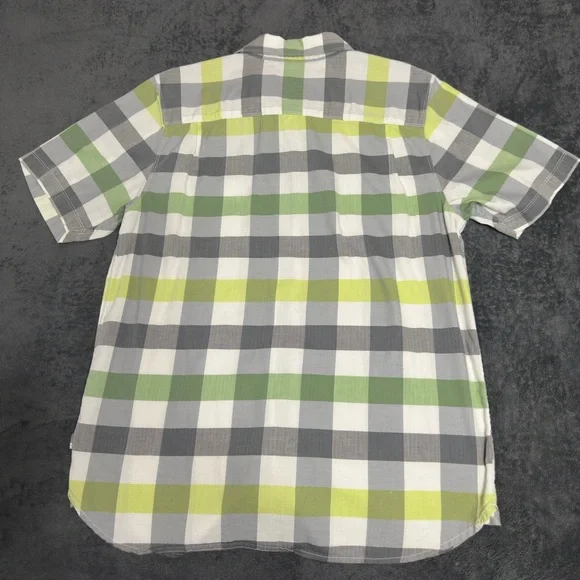 The North Face Men's Casual Plaid Shirt - Gray, White, Lime - Picture 2 of 10